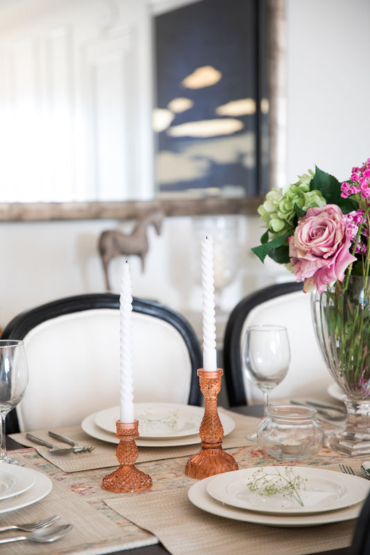 Pink Vintage Candle Stand (Set of 2)