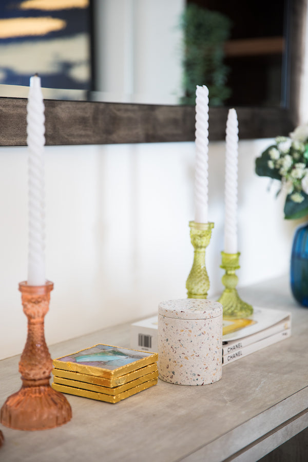 Green Vintage Candle Stand (Set of 2)