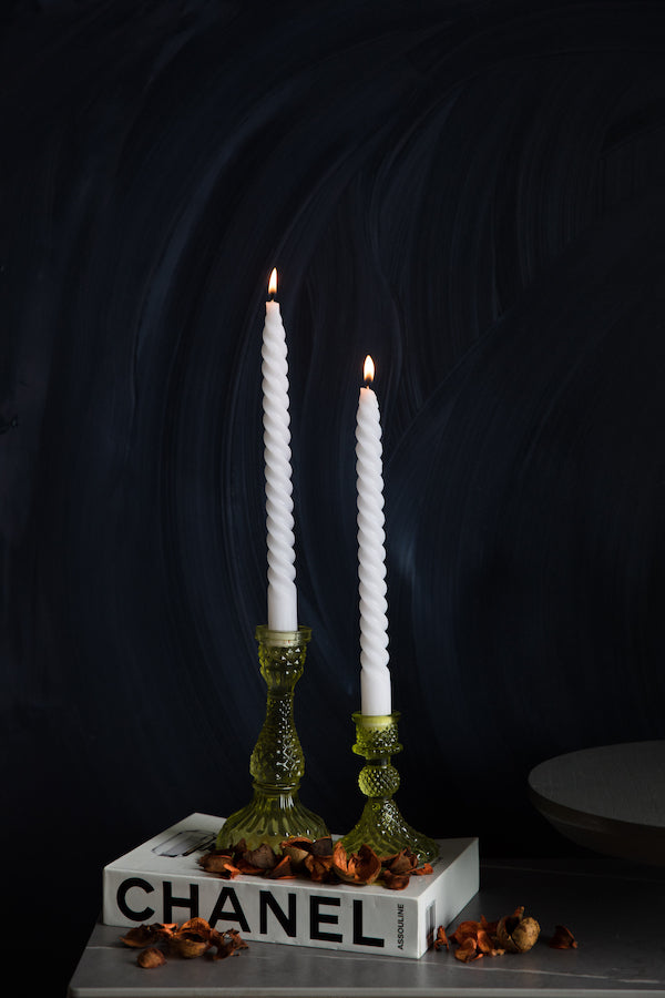 Green Vintage Candle Stand (Set of 2)