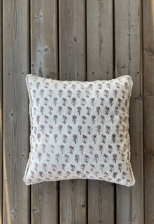 Nora Hand Block Print Cushion Cover & Throw Blanket