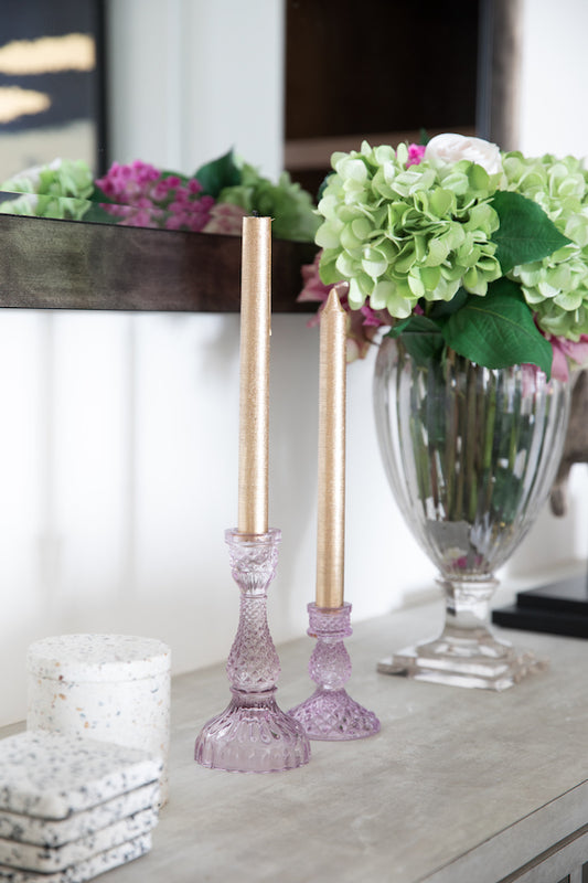 Lavender Vintage Candle Stand  ( Set of 2 )